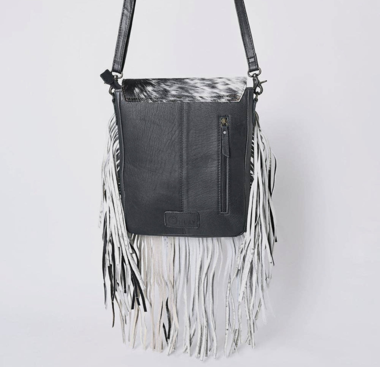 Cowhide tooled leather crossbody